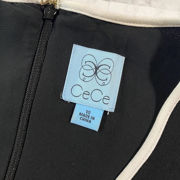CECE black and white front bow mini dress size 10. - Picture 6 of 6